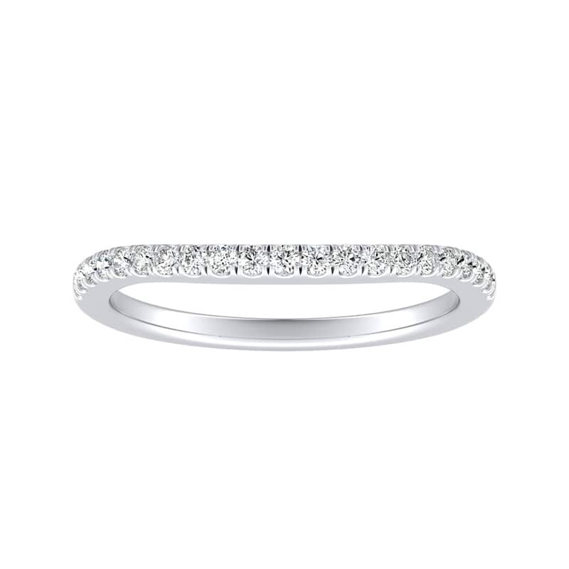 Auriya Contoured 1/6ctw Round Diamond Wedding Band 18k Gold