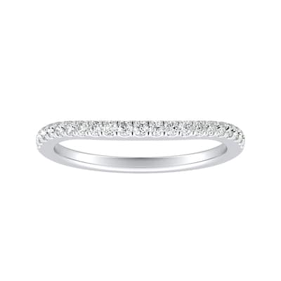 Auriya Contoured 1/6ctw Round Diamond Wedding Band 18k Gold