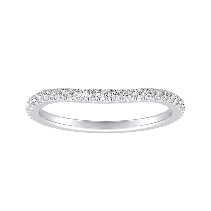 Auriya 18k Gold 1/3ctw Women's Curved Diamond Wedding Band