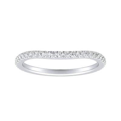 Auriya 18k Gold 1/3ctw Women's Curved Diamond Wedding Band