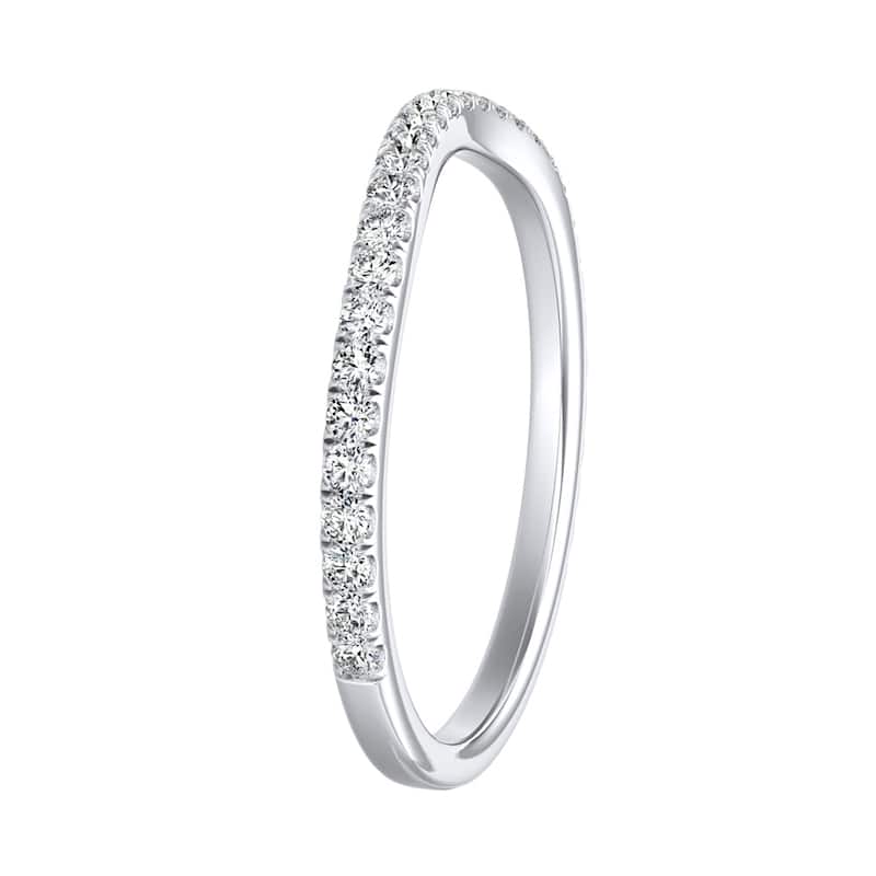 Auriya 18k Gold 1/3ctw Women's Curved Diamond Wedding Band
