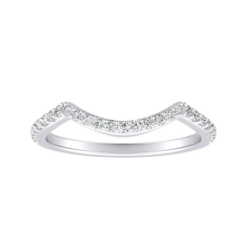 Auriya Platinum 1/6ctw Curved Diamond Wedding Band