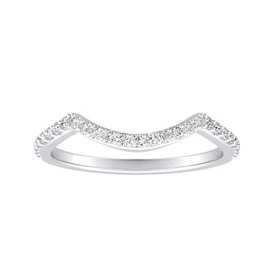 Auriya Platinum 1/6ctw Curved Diamond Wedding Band