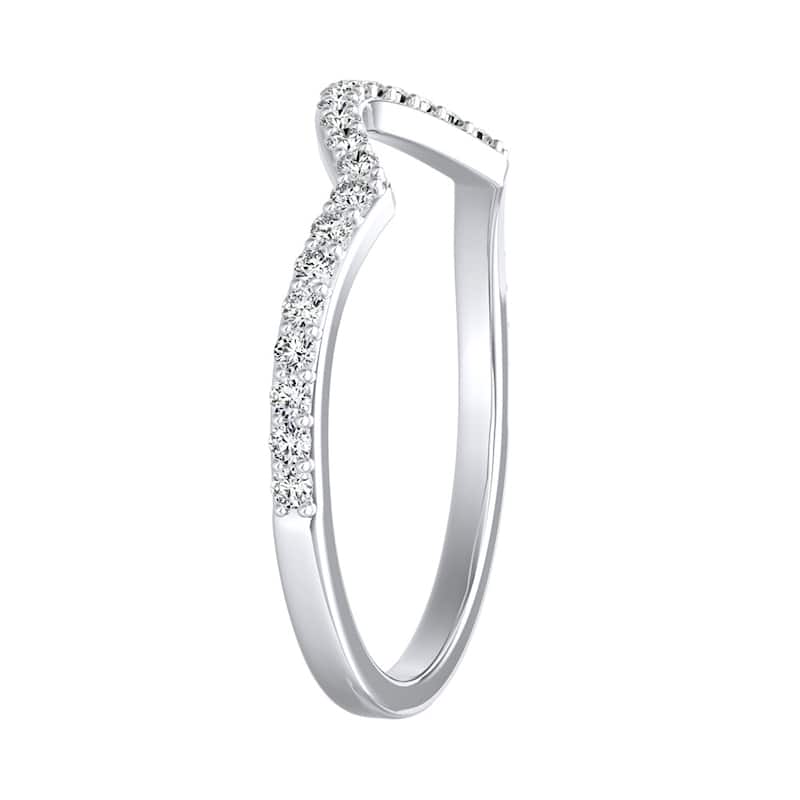 Auriya Platinum 1/6ctw Curved Diamond Wedding Band