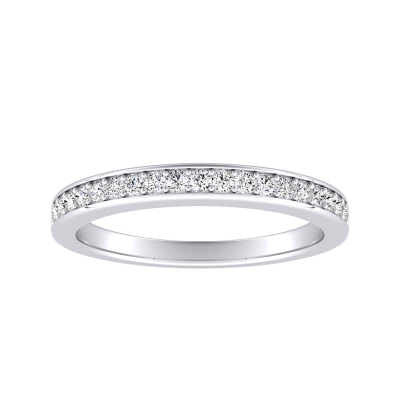 Auriya Platinum Stackable 1/5ctw Round Diamond Wedding Band