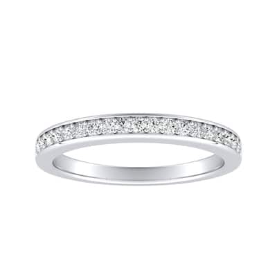 Auriya Platinum Stackable 1/5ctw Round Diamond Wedding Band