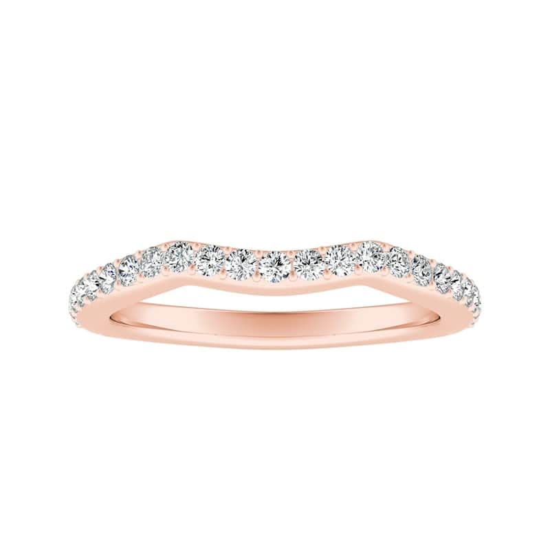 Auriya Curved 1/3ctw Diamond Wedding Band 14k Gold