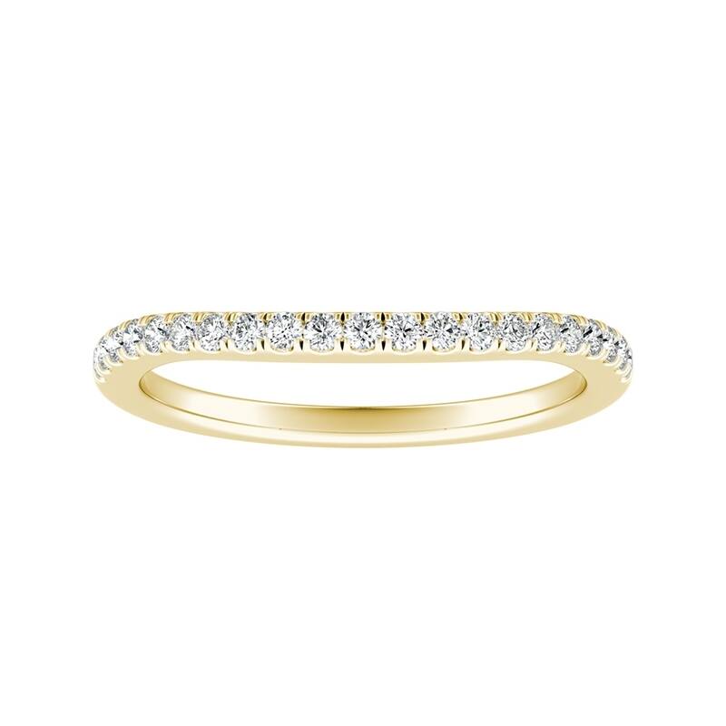 Auriya Contoured 1/6ctw Round Diamond Wedding Band 14k Gold