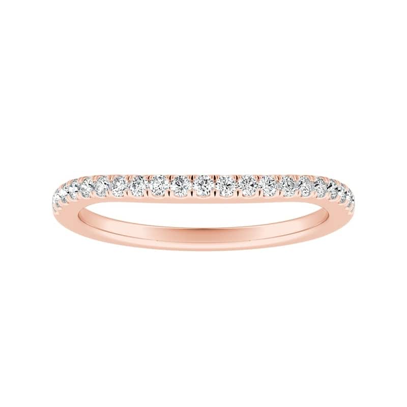Auriya Contoured 1/6ctw Round Diamond Wedding Band 14k Gold