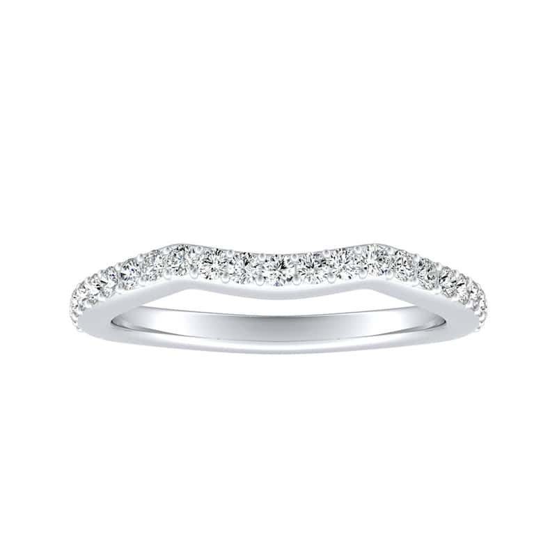 Auriya Curved 1/3ctw Diamond Wedding Band 18k Gold