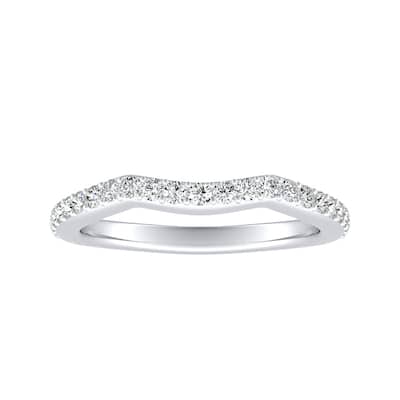 Auriya Curved 1/3ctw Diamond Wedding Band 18k Gold