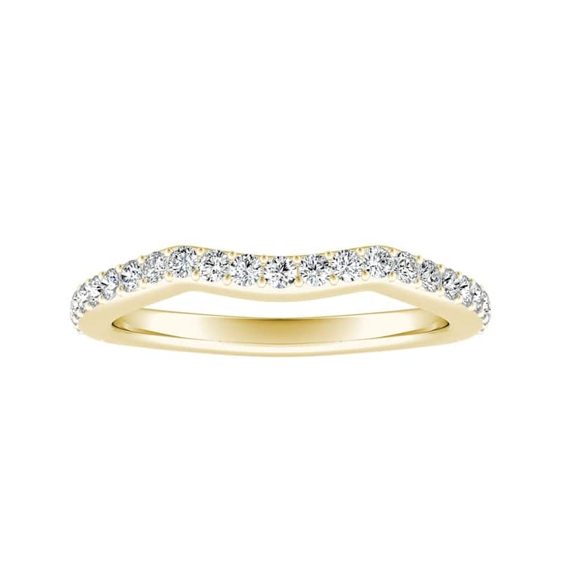 Auriya Curved 1/3ctw Diamond Wedding Band 18k Gold