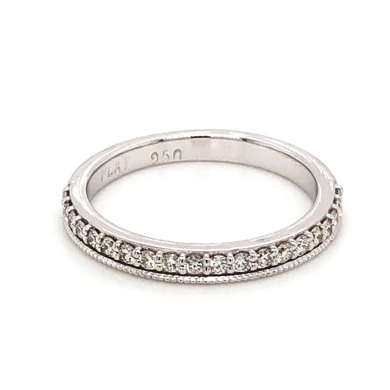 Auriya Platinum Vintage Diamond Wedding Band 1/4ctw