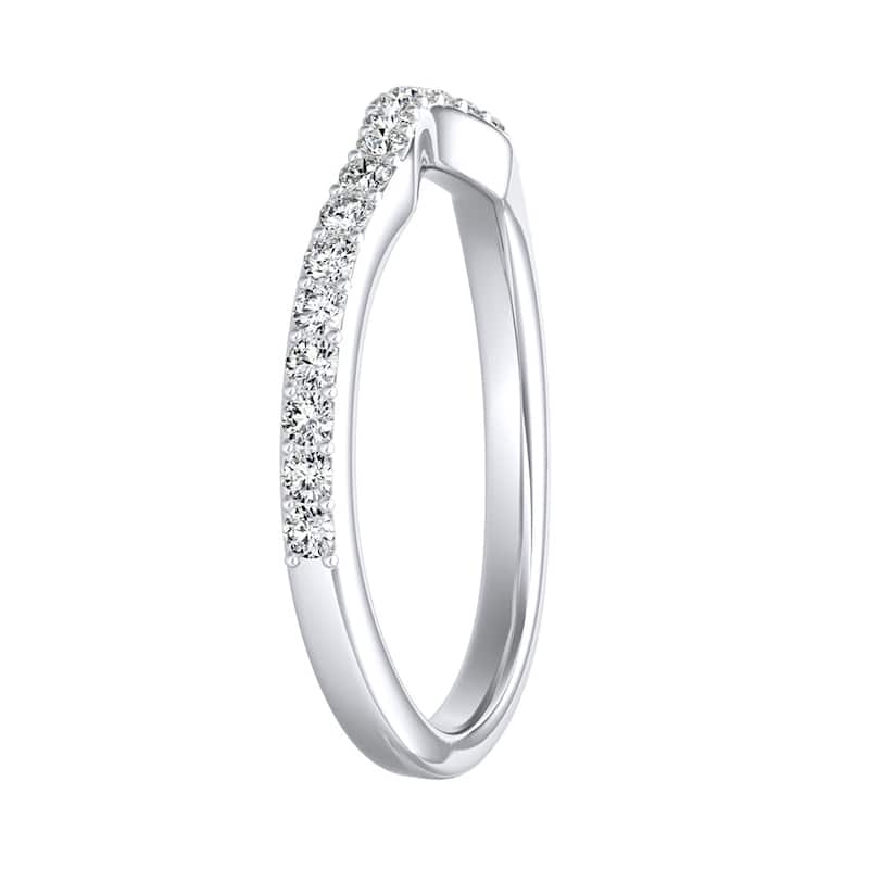 Auriya Platinum 1/3ctw Curved Diamond Wedding Band