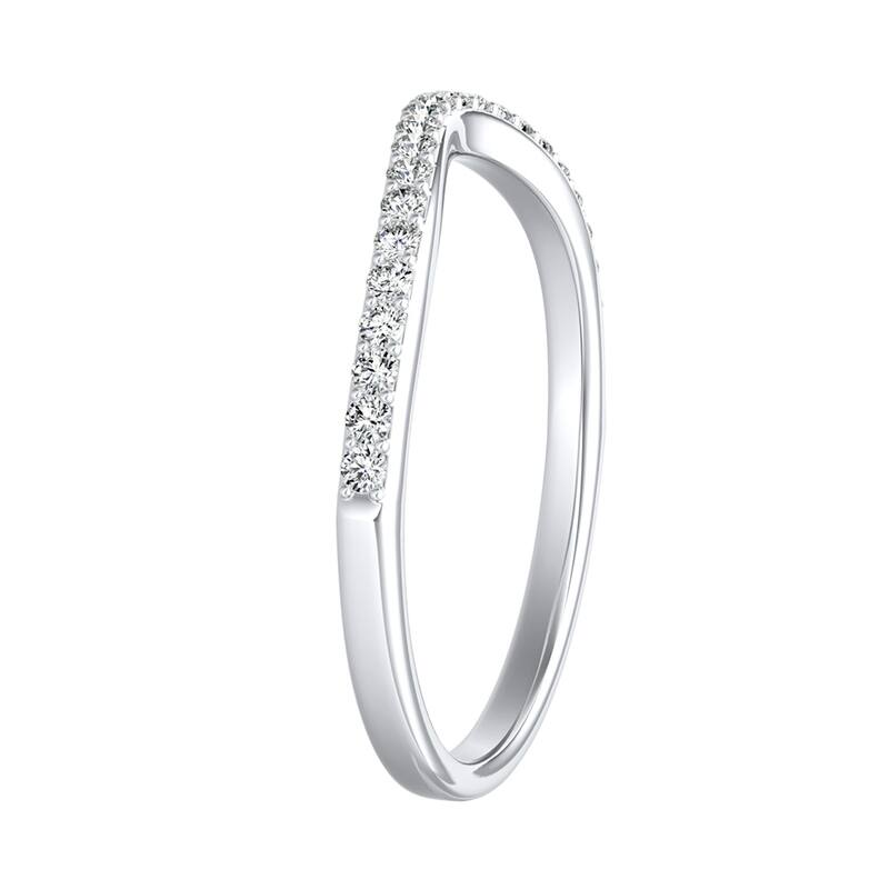 Auriya Platinum 1/8ctw Contour Diamond Wedding Band