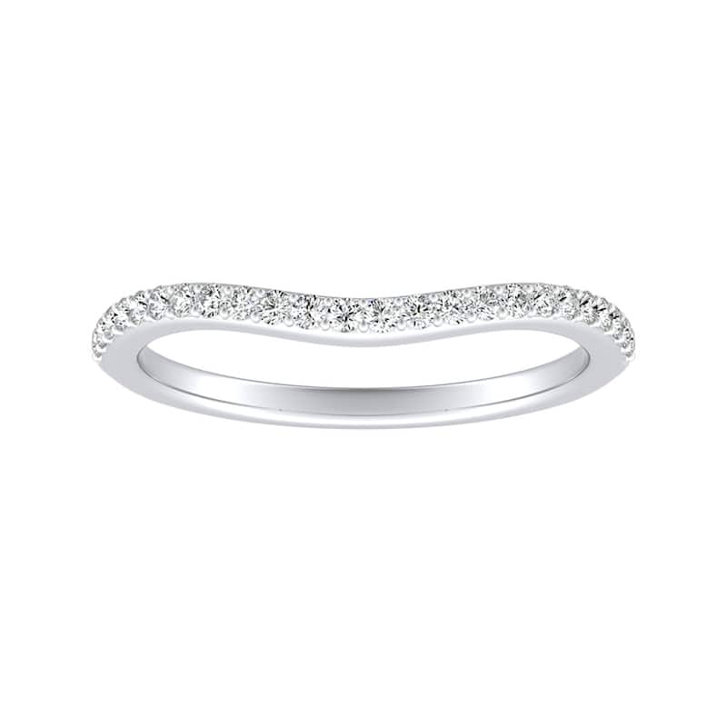 Auriya Platinum 1/8ctw Contour Diamond Wedding Band