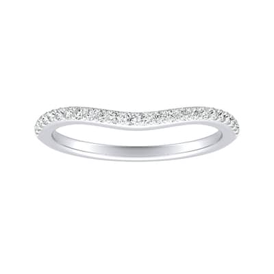 Auriya Platinum 1/8ctw Contour Diamond Wedding Band