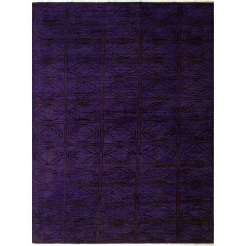 Over Dyed Color Reform Franches Purple/Red Wool Rug (4'10 x 6'4) - 4'10" x 6' 4"