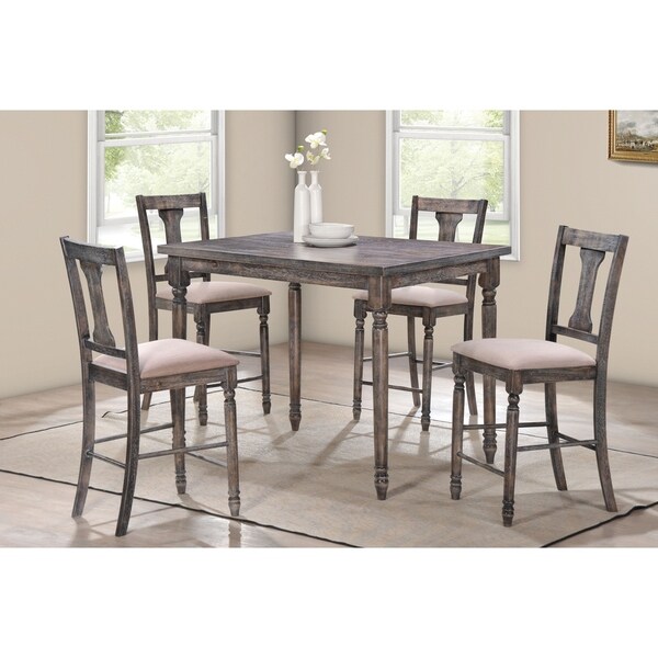 Acme Wallace 5 Piece Counter Height Set In Weathered Gray Acme Wallace 5 Piece Counter Height Set In Weathered Gray Free Shipping Today 20850593