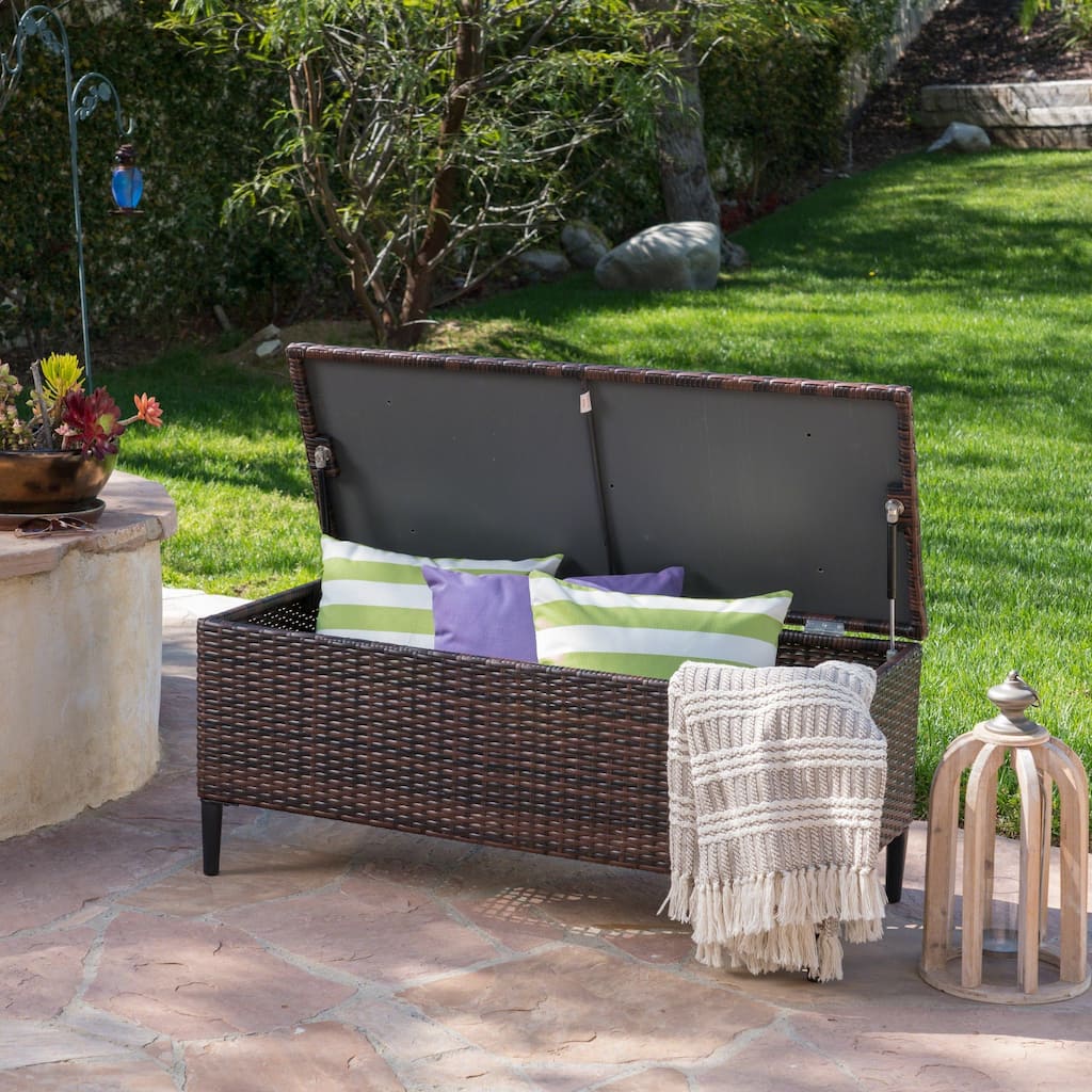 Rupert Outdoor Wicker Storage Unit by Christopher Knight Home