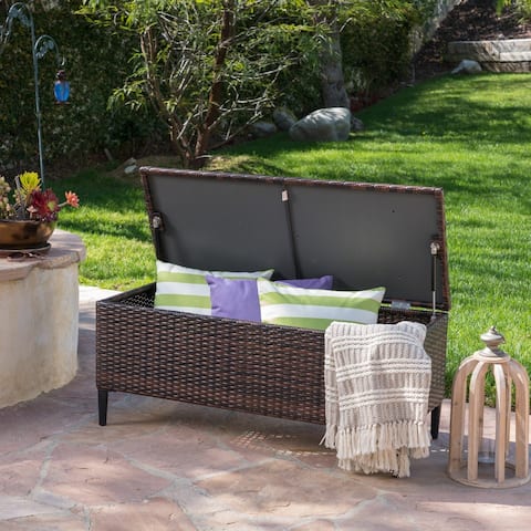 Rupert Outdoor Wicker Storage Unit by Christopher Knight Home