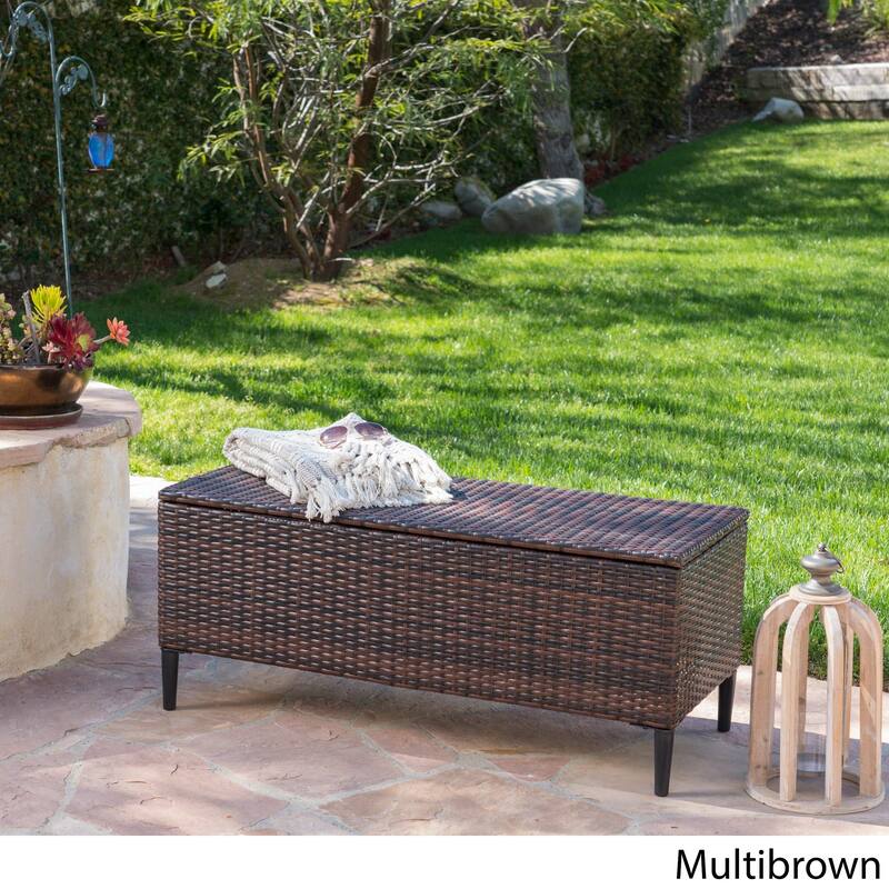 Rupert Outdoor Wicker Storage Unit by Christopher Knight Home - Brown