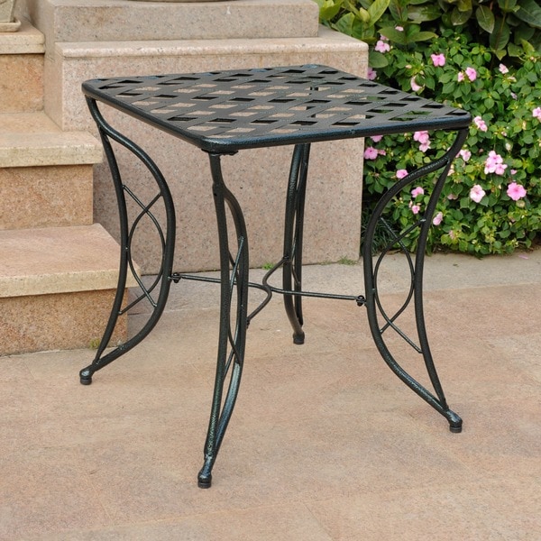 International Caravan Iron Diamond Lattice Side Table  