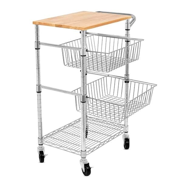 Internet S Best 3 Tier Kitchen Cart With Wire Baskets 3 Tier Kitchen Cart With Wire Baskets