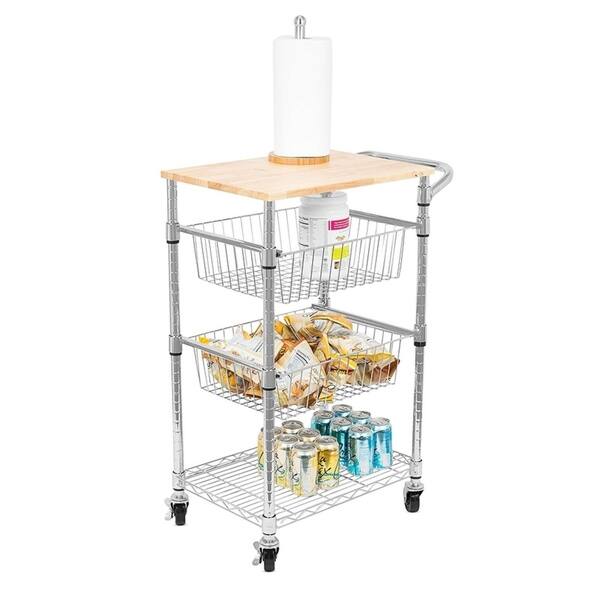 Shop Internet S Best 3 Tier Kitchen Cart With Wire Baskets