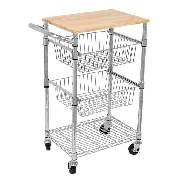 Internet S Best 3 Tier Kitchen Cart With Wire Baskets 3 Tier Kitchen Cart With Wire Baskets