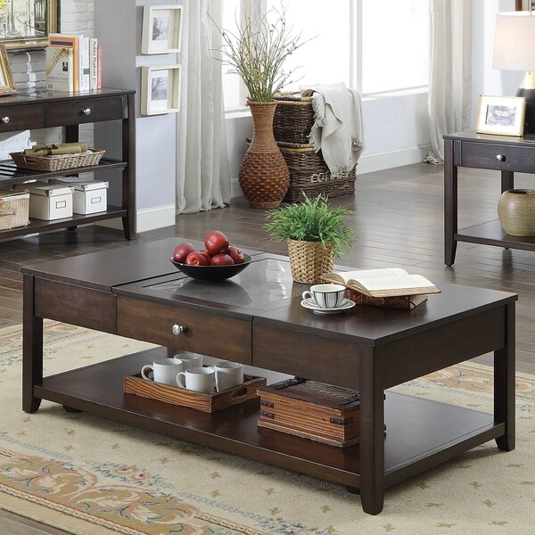 Shop Furniture of America Zoke Modern Espresso Solid Wood ...