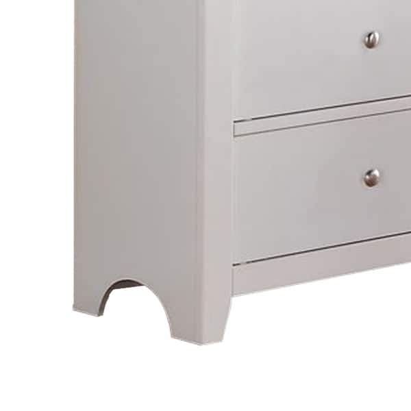 Shop Pine Wood 6 Drawer Dresser With Silver Knobs White