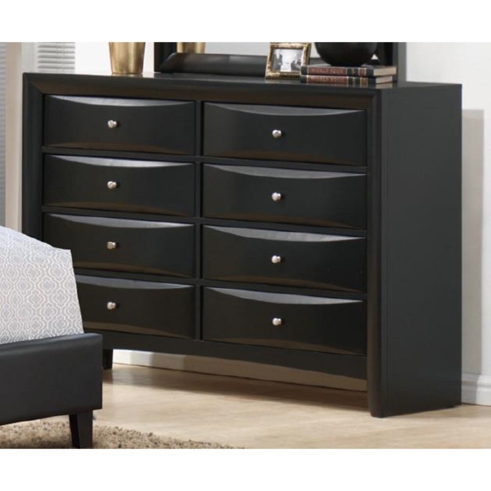 Shop Classic Rubber Wood Dresser With 8 Drawers Black Free