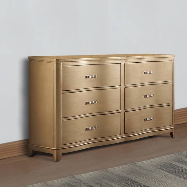 Pine Wood Ious 6 Drawer Dresser Gold 20855383 6 Drawer Dresser Gold