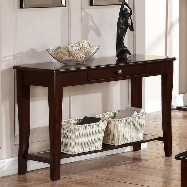 Wooden Console Table With One Drawers Brown Bed Bath Beyond 20855965