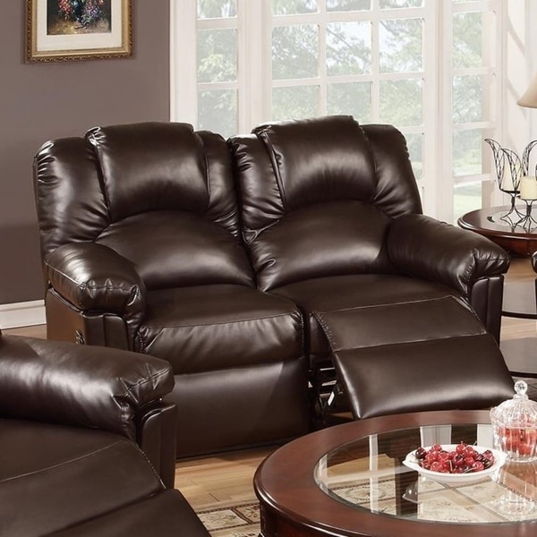 Shop Bonded Leather Recliner Loveseat, Brown - Free Shipping Today ...