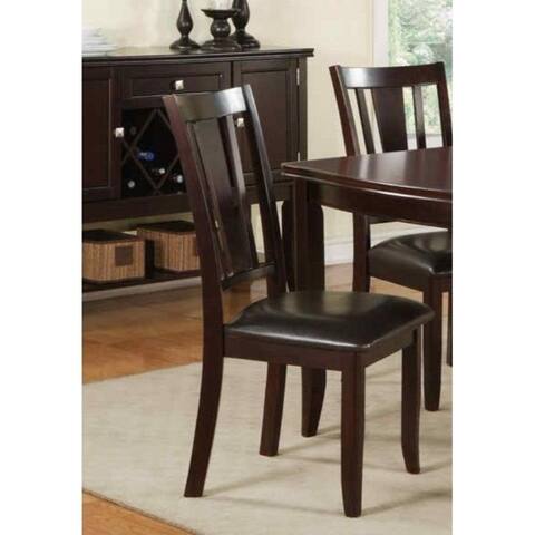 Contemporary Rubber Wood Dining Chair with Upholstered Seat, Set of 2,Brown