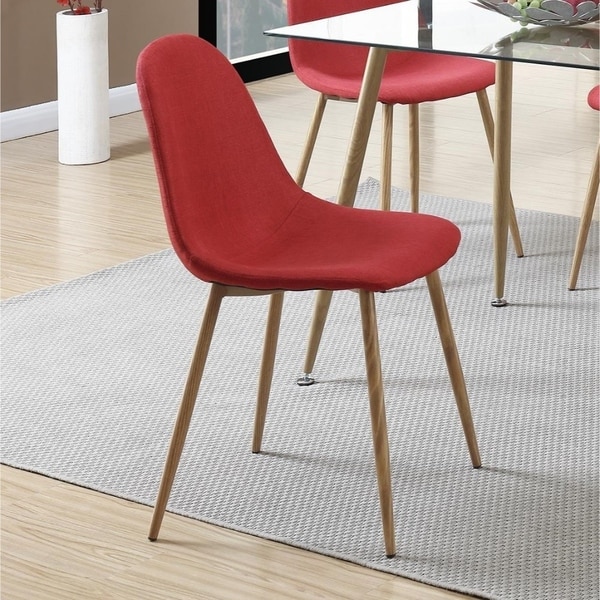 Metal Frame Dining Chair With Petal Like Seats Set Of 4 Red And Metal Frame Dining Chair With Petal Like Seats Set Of 4 Red And Brown