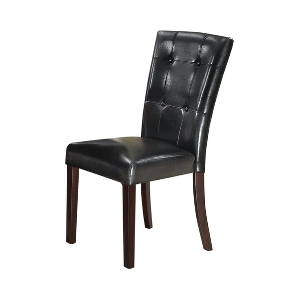 Abbey Dining Set with 4 Black Faux Leather Chairs and Glass Table 47/" 4 Seater