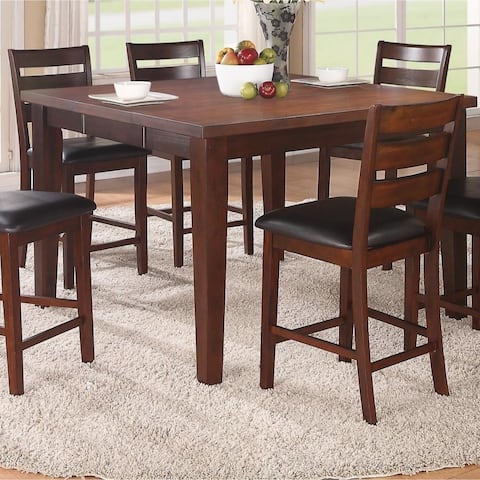 Solid Wood Counter Height Table With Sturdy Legs Brown