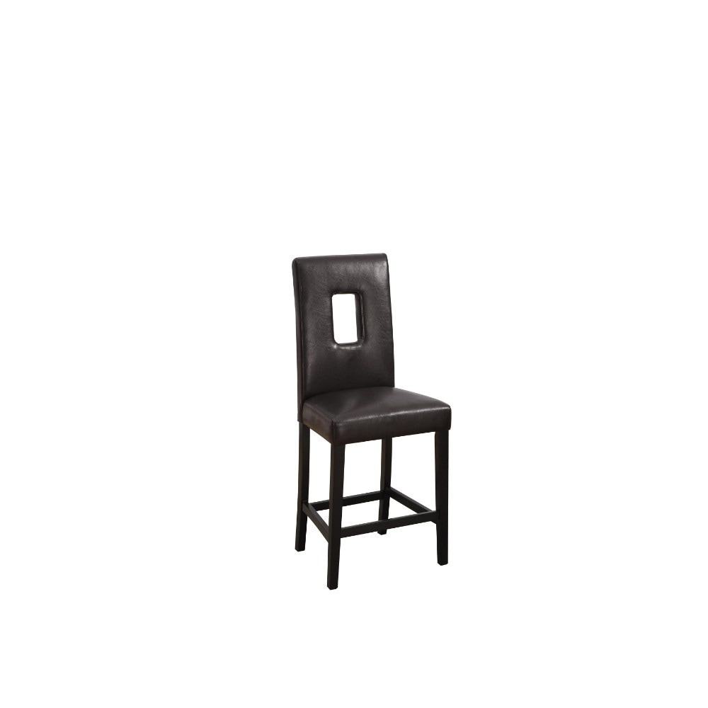 Shop Leather Upholstered Counter High Chairs With Cutout Back Set