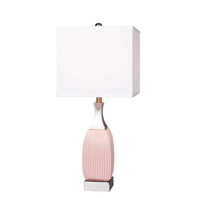 Fangio Lighting's 8987PN 26.5" Blush Ceramic & Nickel Table Lamp