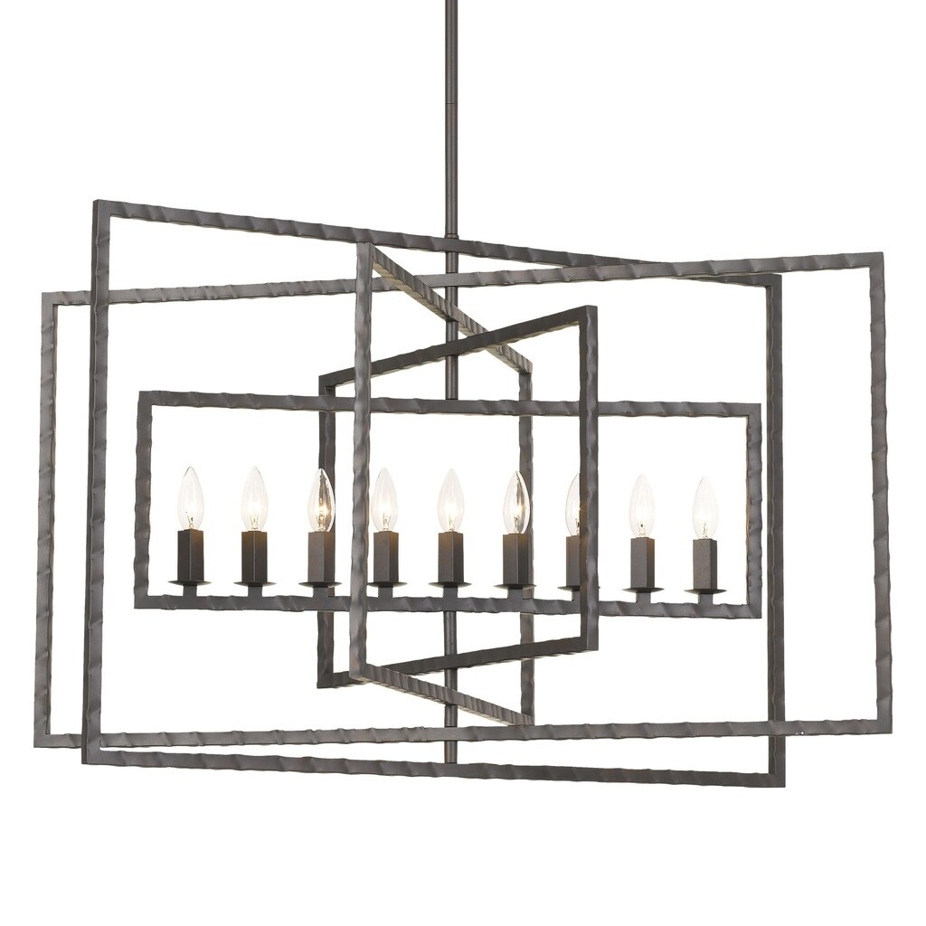 9-light Raw Steel Chandelier - Chandeliers For Bedrooms by Overstock.com