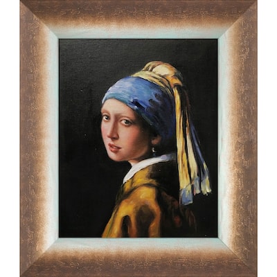 La Pastiche Johannes Vermeer 'Girl with a Pearl Earring' Hand Painted ...
