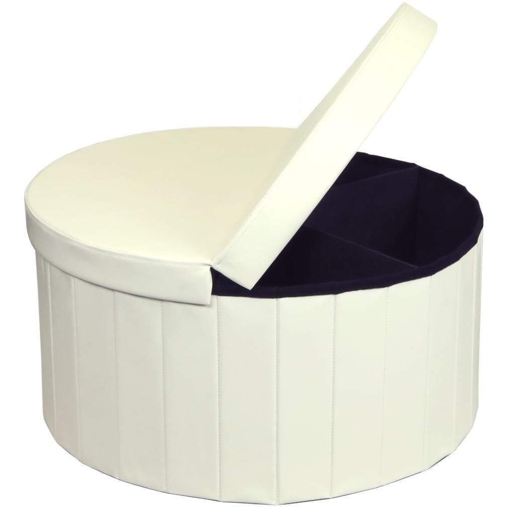 Storage Ottoman With Folding Round Coffee Table Foot Rest Stools Ivory Crown Comfort Storage Ottoman With Folding Round Coffee Table Foot Rest Stools Ivory Crown Comfort