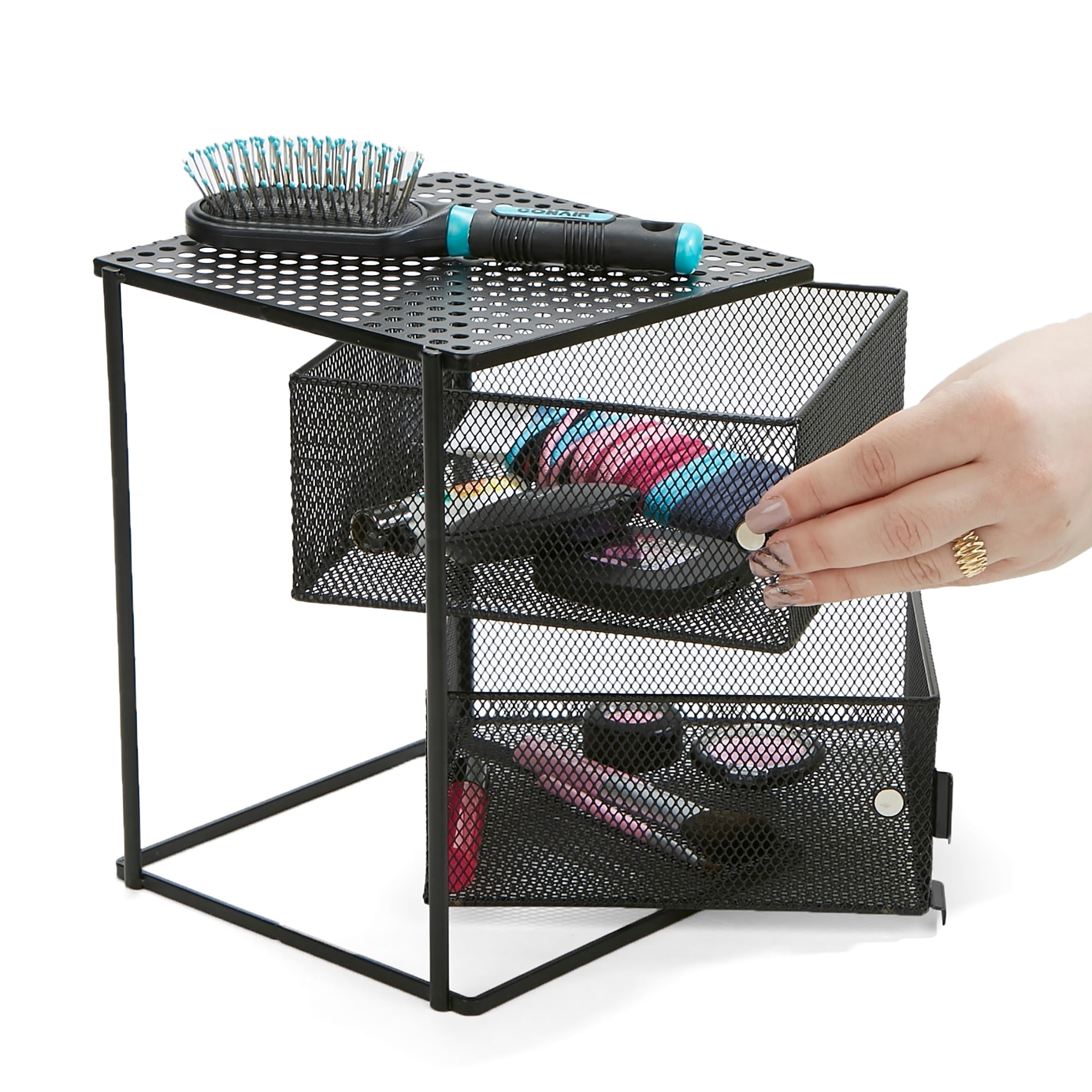 Mind Reader Mesh Mini 3 Tier Drawer Organizer - Black