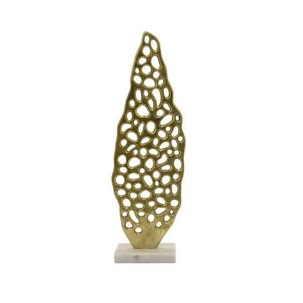 22.75 in. Three Hands Metal Sculpture W/Marble Base