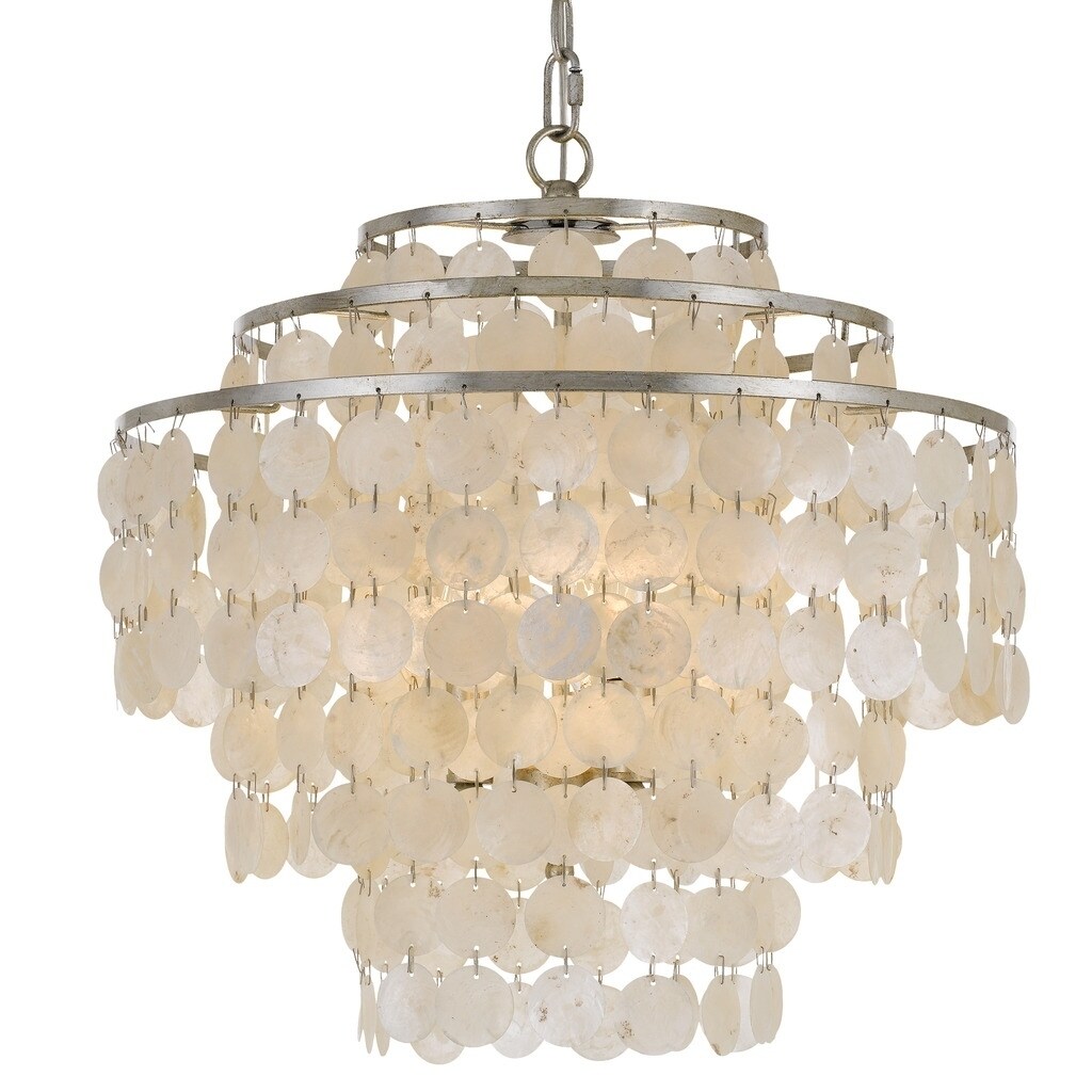 Crystorama Brielle Collection 4-light Antique Silver Chandelier - Chandeliers For Bedrooms by Overstock.com