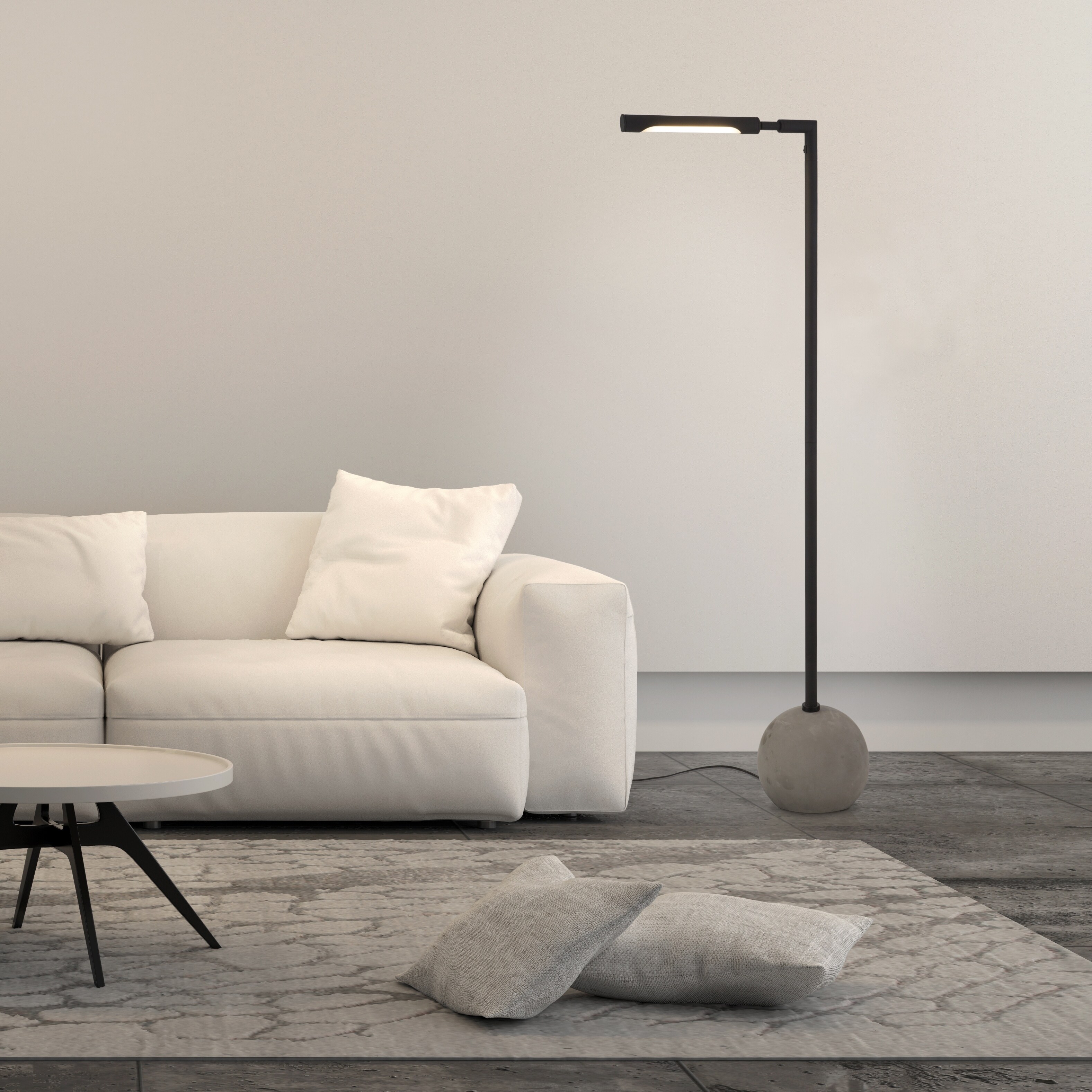 Shop Dina Industrial Modern Floor Lamp In Concrete And Blackened