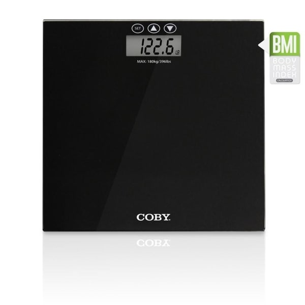 Shop Coby Digital Glass Bathroom Scale with BMI Calculator ...